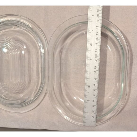 Pyrex 602-C Clear Glass Oval Casserole Dish with Ribbed Lid - Picture 13 of 16